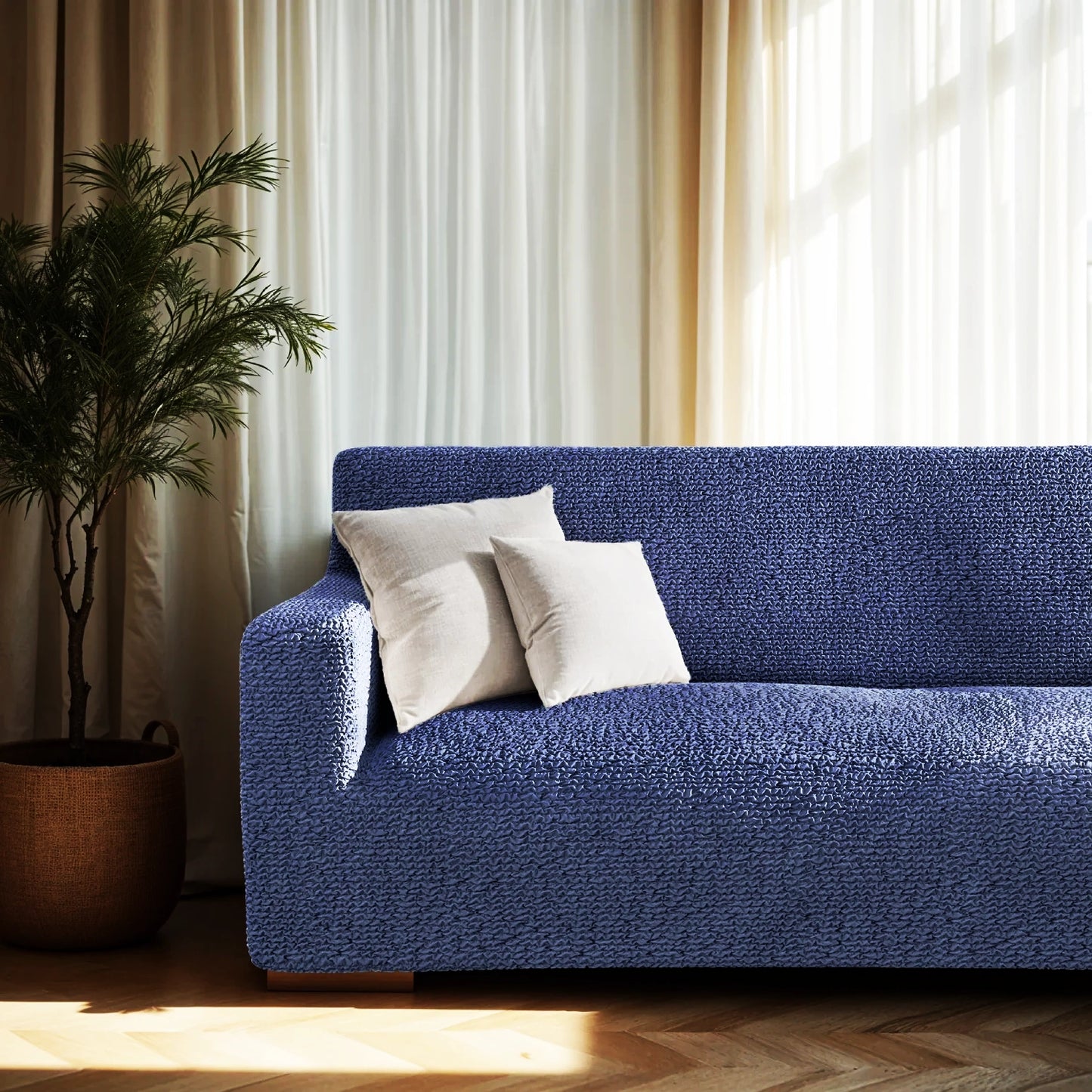 2 Seater Sofa Cover - Blue, Microfibra