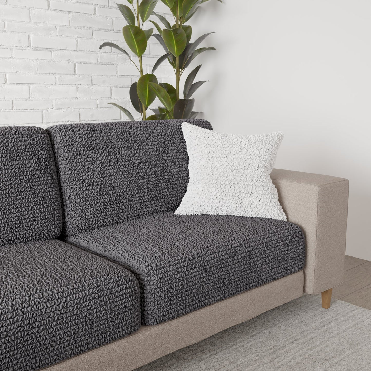 Seat Cushion Cover - Charcoal, Microfibra Collection