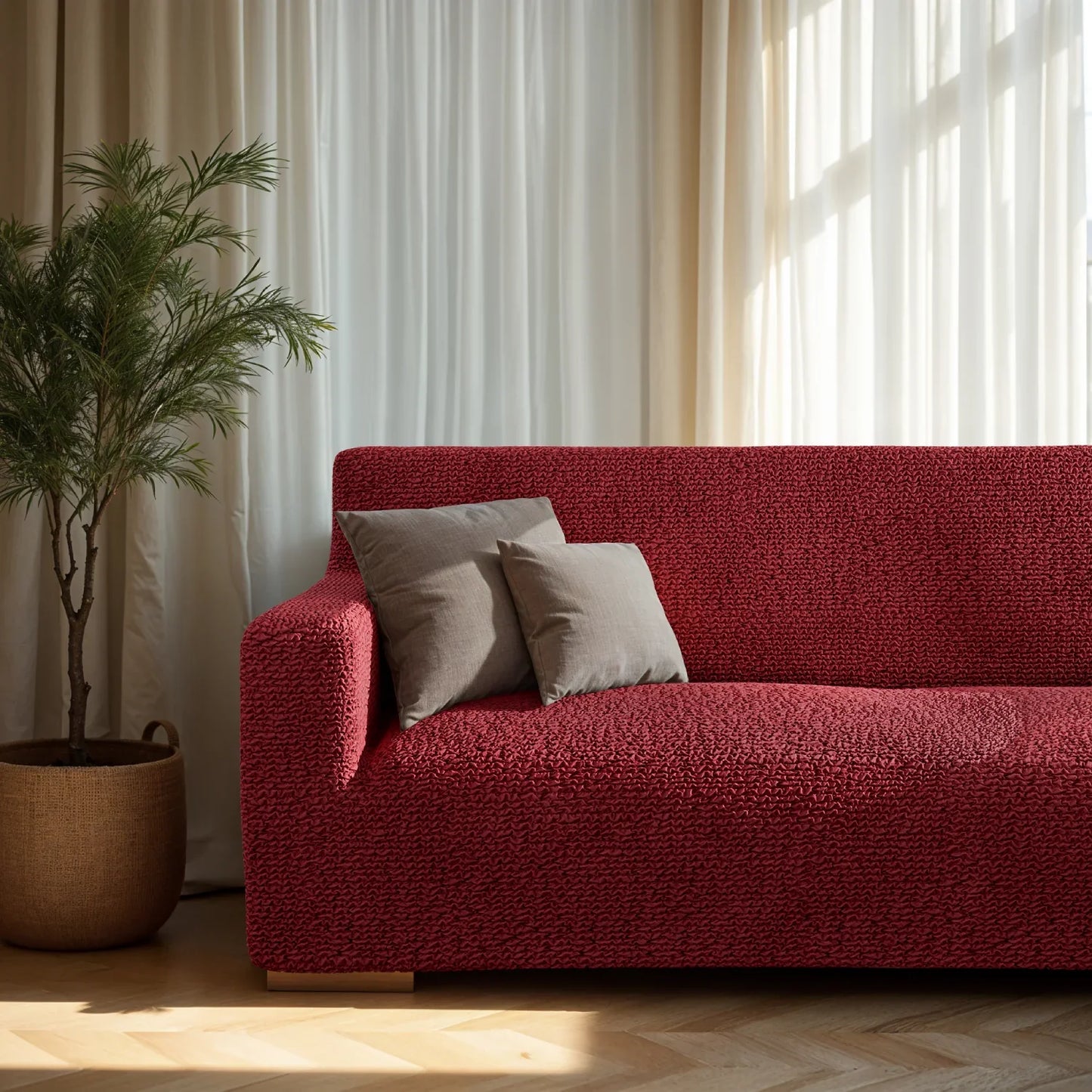2 Seater Sofa Cover - Bordeaux, Microfibra