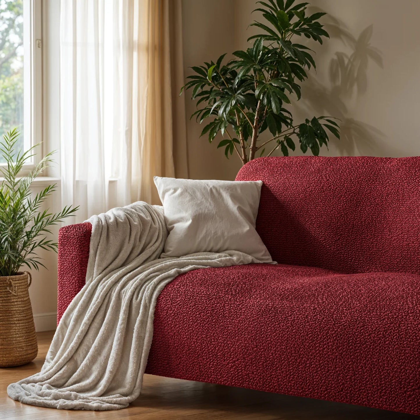 2 Seater Sofa Cover - Bordeaux, Microfibra