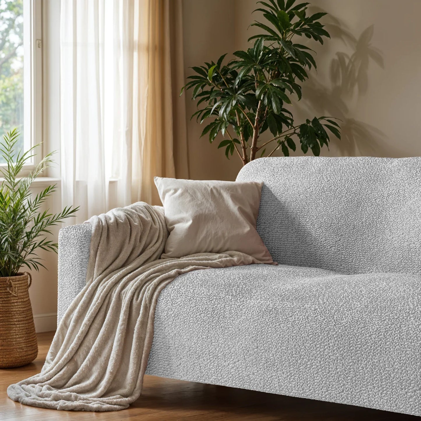 2 Seater Sofa Cover - Pearl, Microfibra
