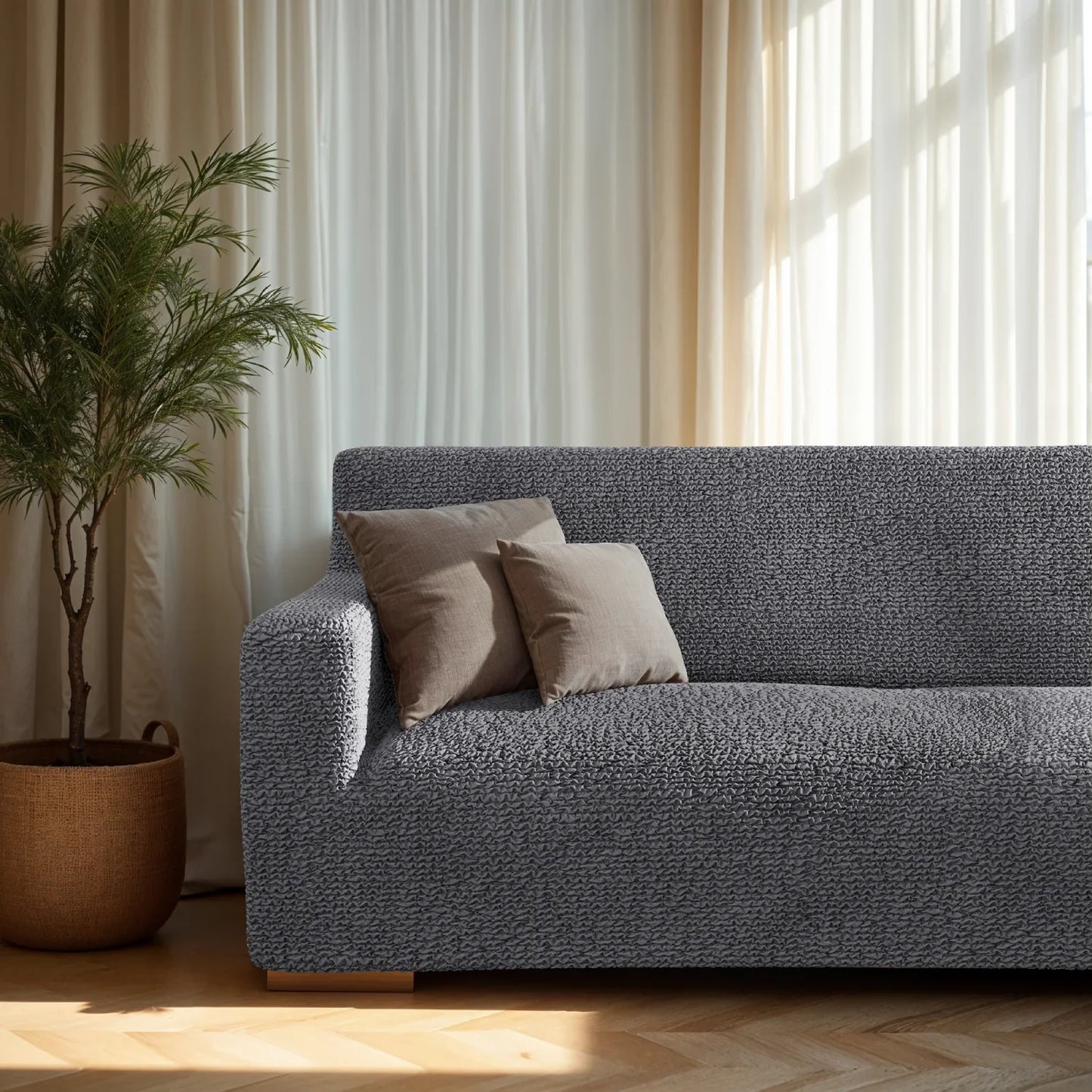 2 Seater Sofa Cover - Charcoal, Microfibra