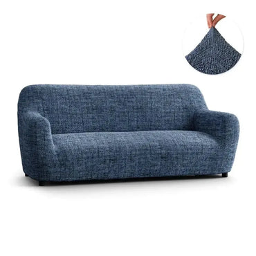 3 Seater Sofa Cover - Vittoria Blue, Microfibra Printed