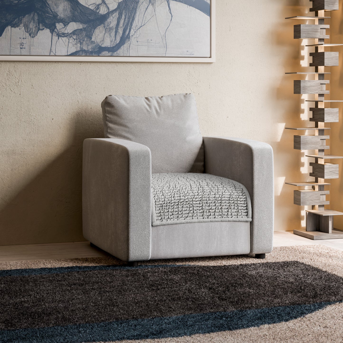 Arm Chair Waterproof Blanket - Pearl, Microfibra (50 X 60 CM)