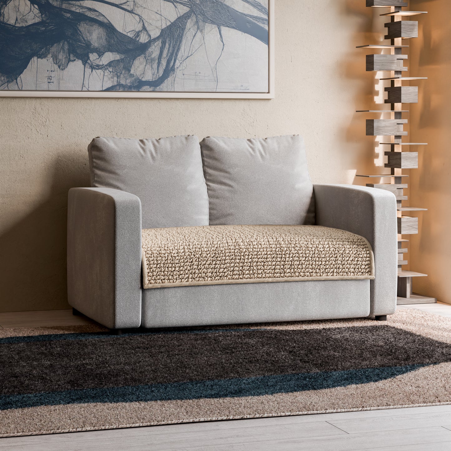 2 Seater Sofa Seat Cover - Tapioca, Microfibra