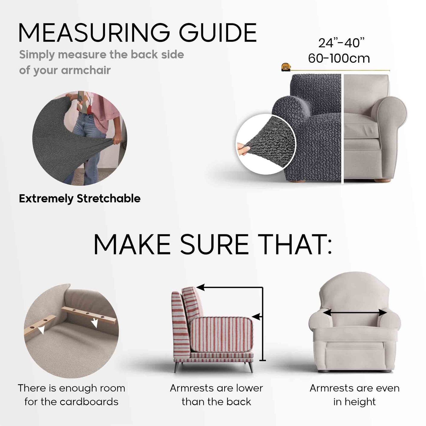 Housse de fauteuil - Universo Grey, microfibre imprimée