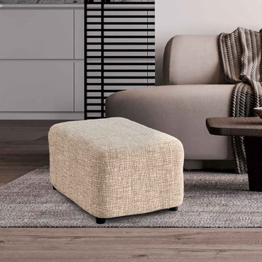 Footstool Cover - Graffio Beige, Microfibra Printed