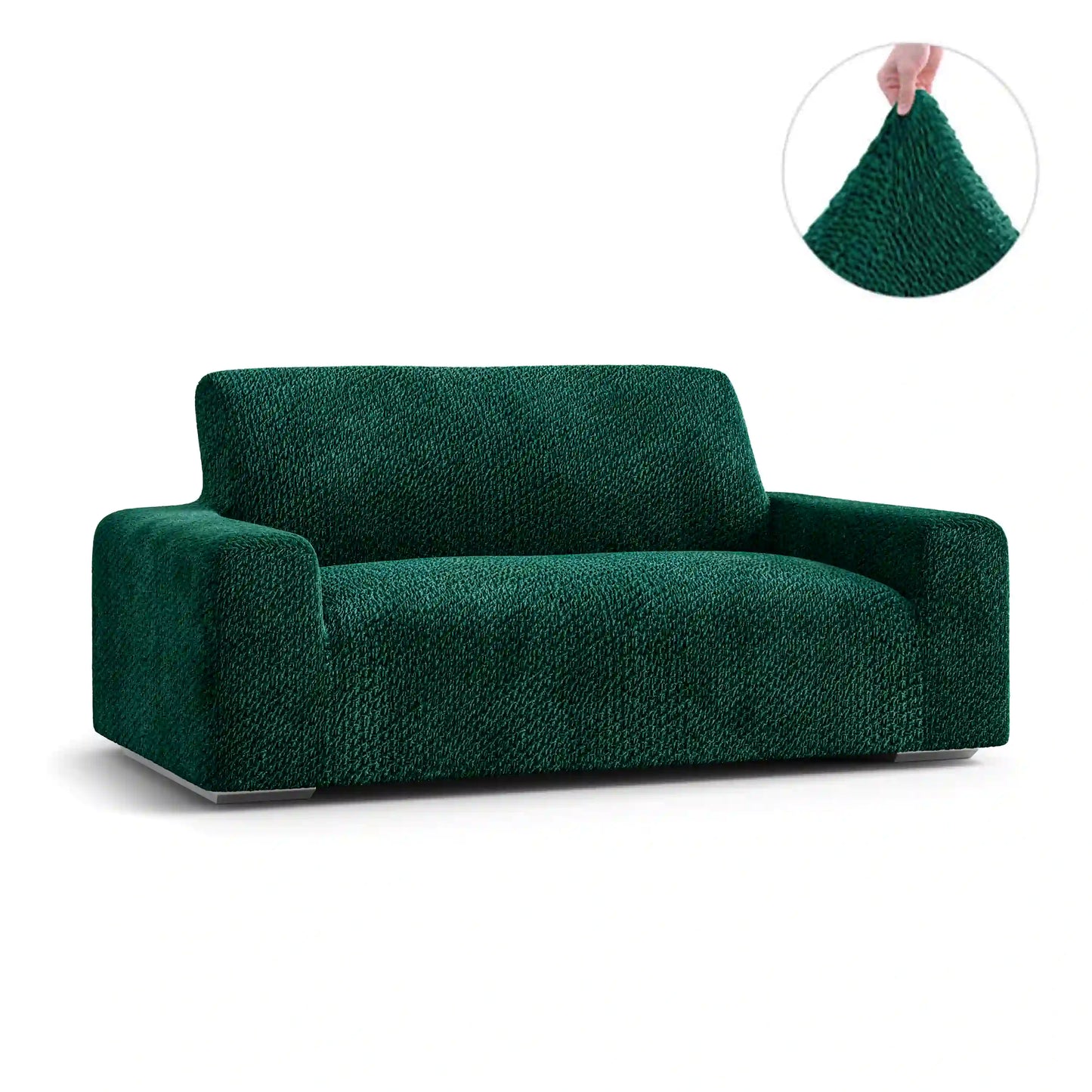 2 Seater Sofa Cover - Green, Velvet Collection