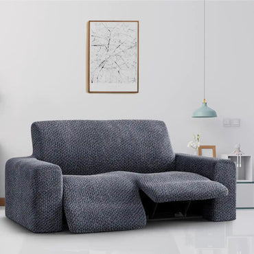 2 Seater Recliner Sofa Cover - Grey, Velvet