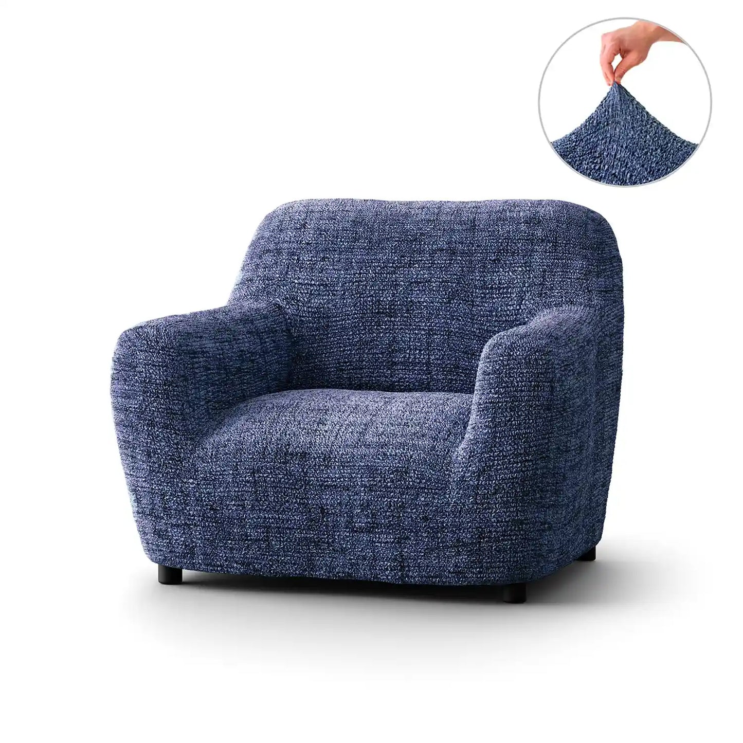 Arm Chair Cover - Vittoria Blue, Microfibra Printed