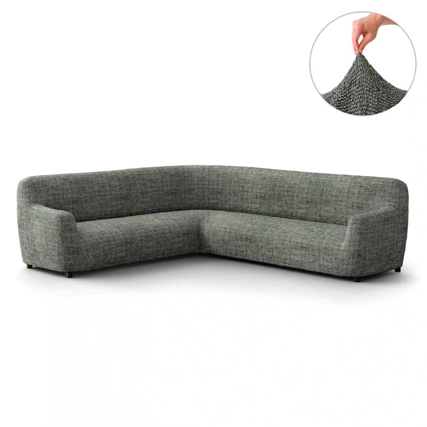 Corner Sofa Cover - Vittoria Green, Microfibra Printed
