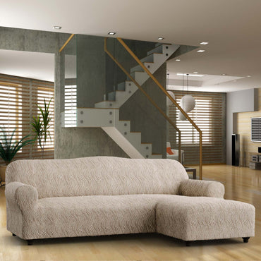 L-Shaped Sofa Cover (Right Chaise) - Vento, Jacquard 3D Collection