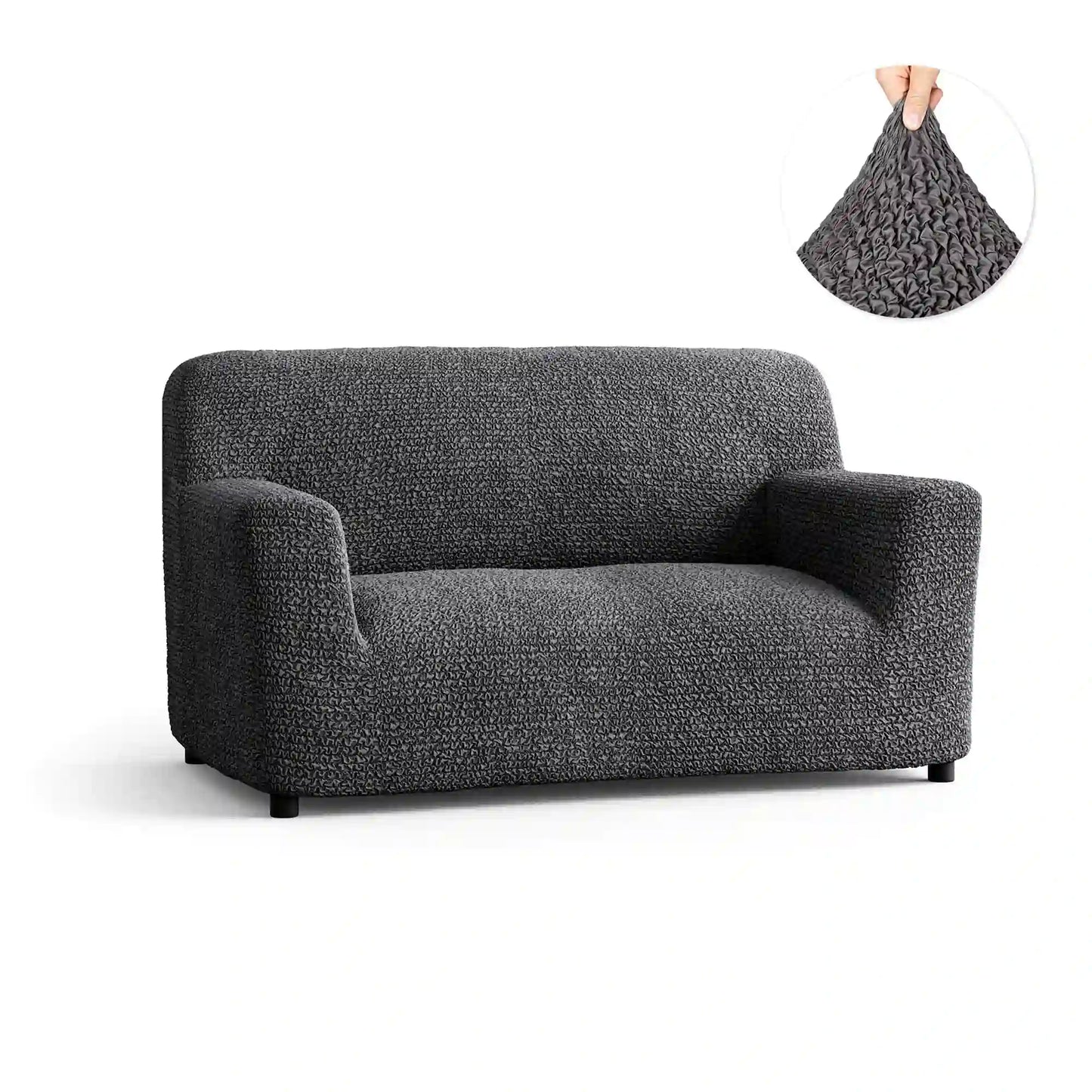 2 Seater Sofa Cover - Charcoal, Microfibra