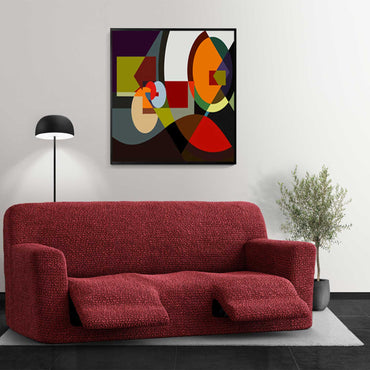 3 Seater Recliner Sofa Cover - Bordeaux, Microfibra