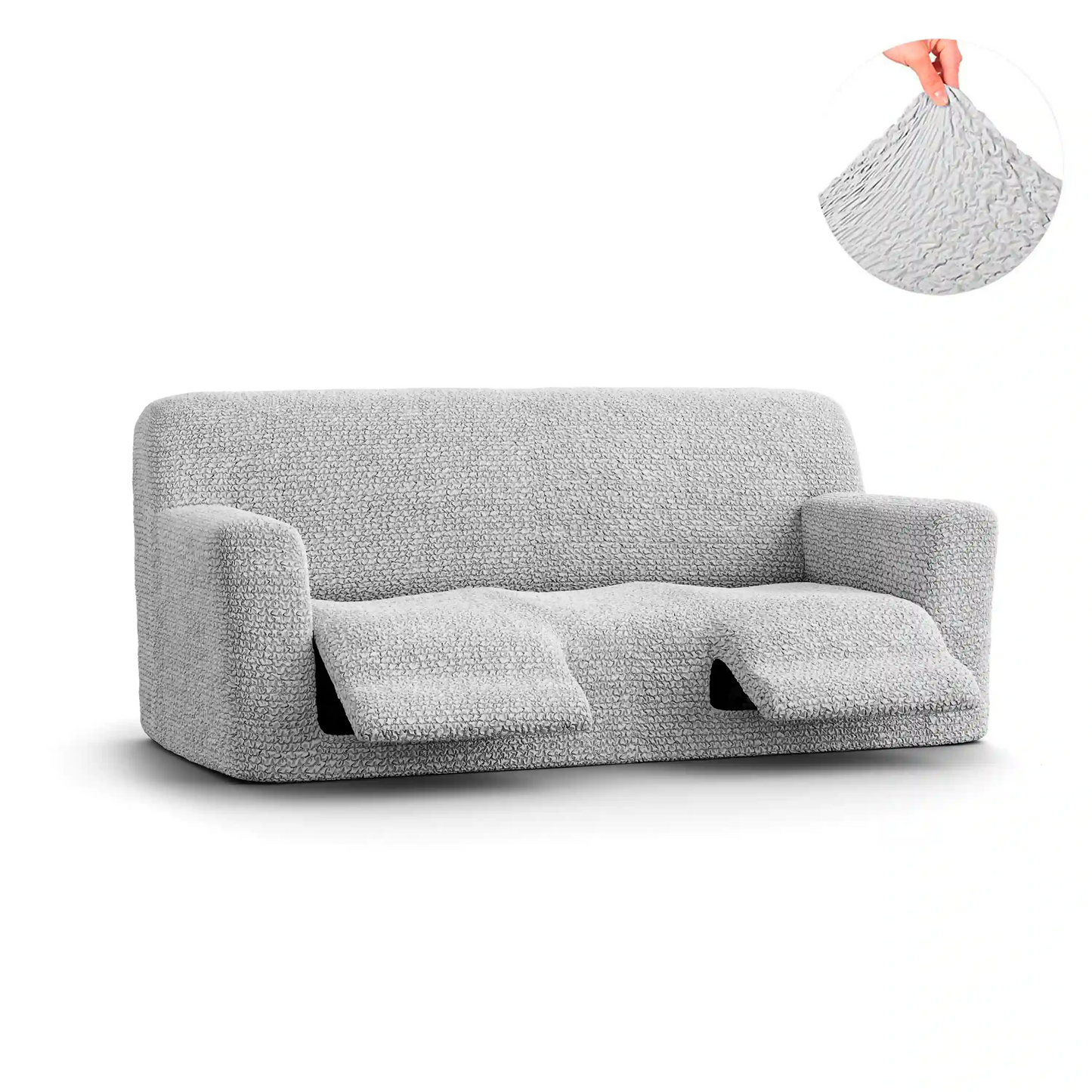 Housse de canapé inclinable 3 places - Perle, Microfibre
