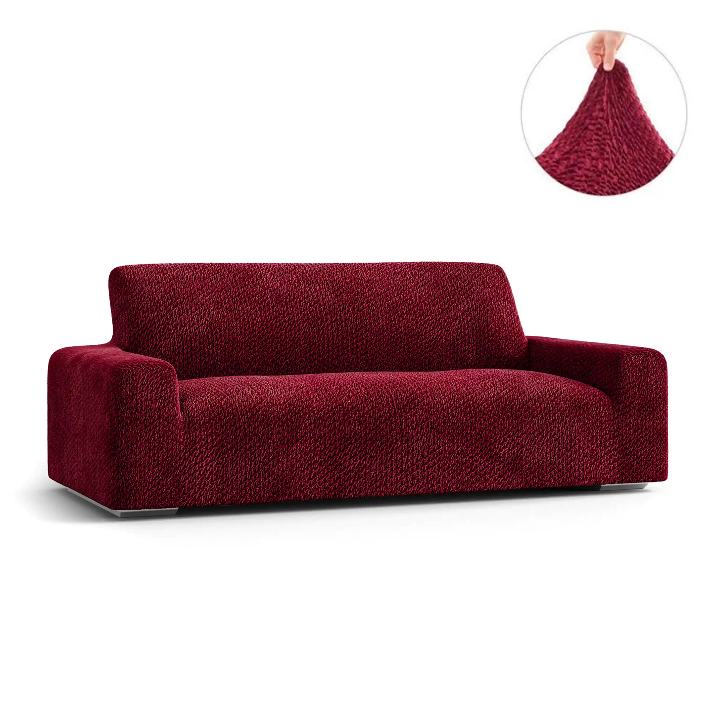 3 Seater Sofa Cover - Bordeaux, Velvet Collection