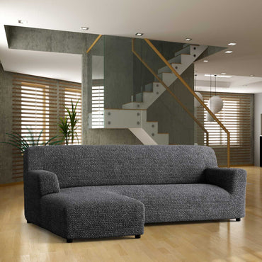 L-Shaped Sofa Cover (Left Chaise) - Charcoal, Microfibra Collection