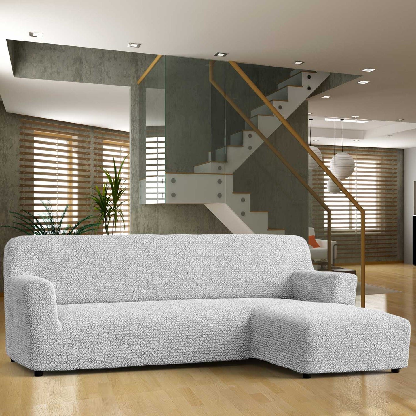 Housse de canapé en L (chaise droite) - Pearl, collection Microfibra