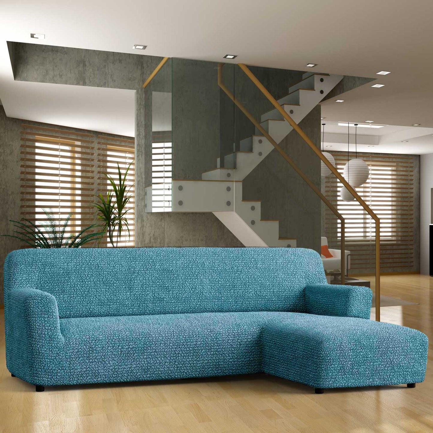 Housse de canapé en L (chaise droite) - Tiffany, collection Microfibra