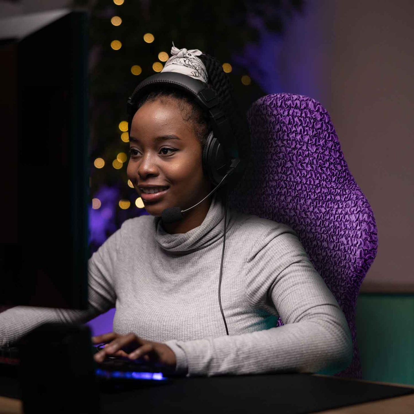 Office/ Gaming Chair Cover - Purple, Microfibra Collection