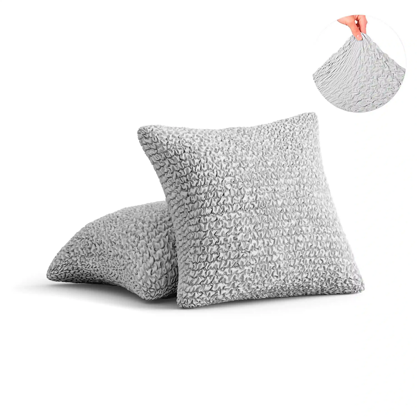 Lot de 2 housses de coussin en microfibre - Perle, Microfibre