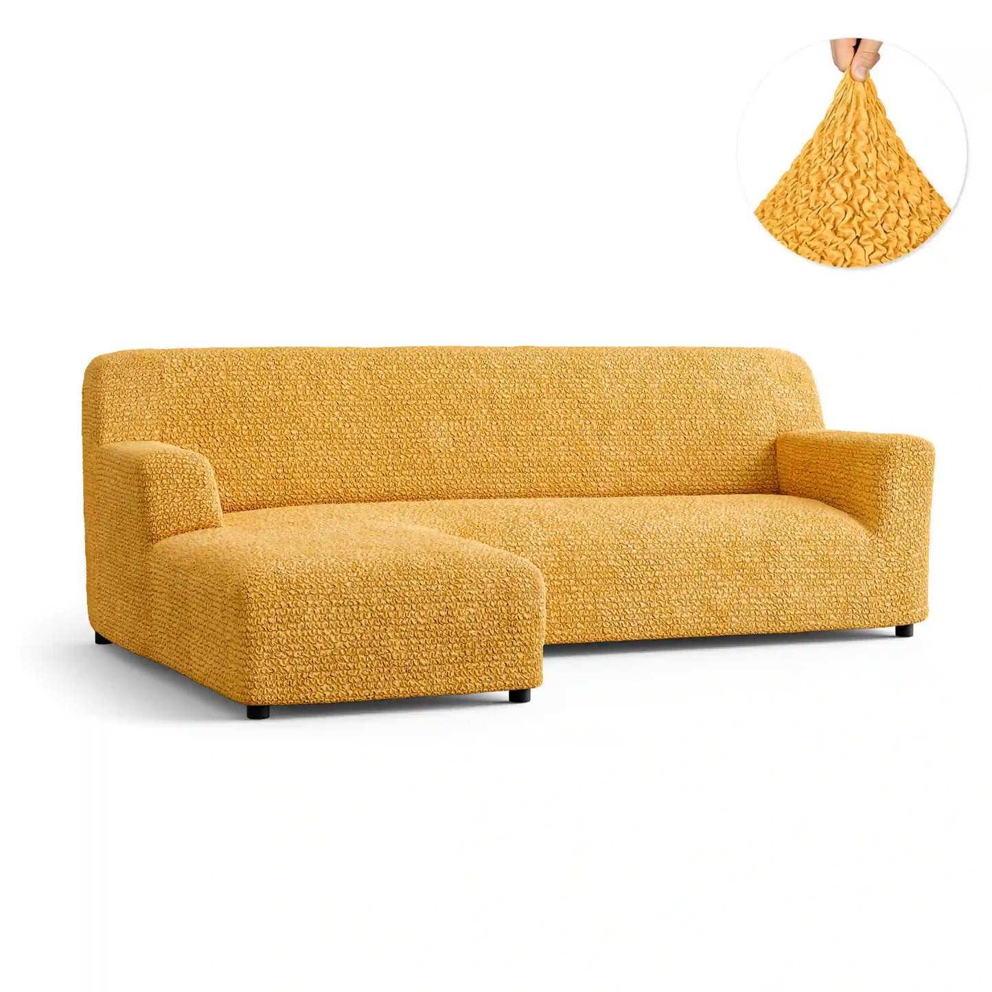 L-Shaped Sofa Cover (Left Chaise) - Mango, Microfibra Collection