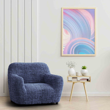 Arm Chair Cover - Vittoria Blue, Microfibra Printed