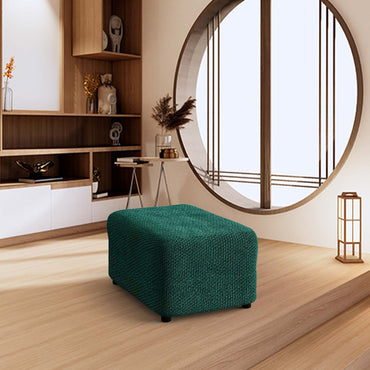 Footstool Cover - Green, Velvet