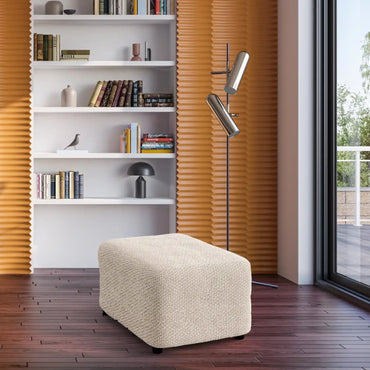 Footstool Cover - Beige, Velvet