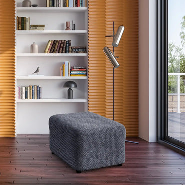 Footstool Cover - Grey, Velvet