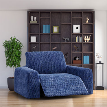 Recliner Chair Cover - Blue, Velvet