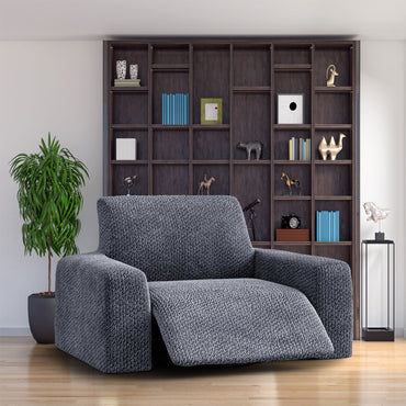 Recliner Chair Cover - Grey, Velvet