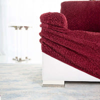 L-Shaped Sofa Cover (Right Chaise) - Bordeaux, Velvet Collection