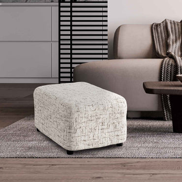 Footstool Cover - Vittoria White, Microfibra Printed