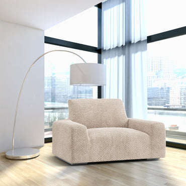 Arm Chair Cover - Beige, Velvet