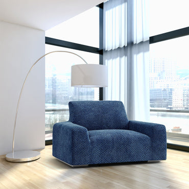 Arm Chair Cover - Blue, Velvet