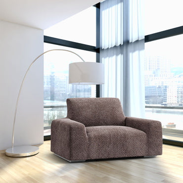 Arm Chair Cover - Brown, Velvet