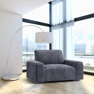 Arm Chair Cover - Grey, Velvet