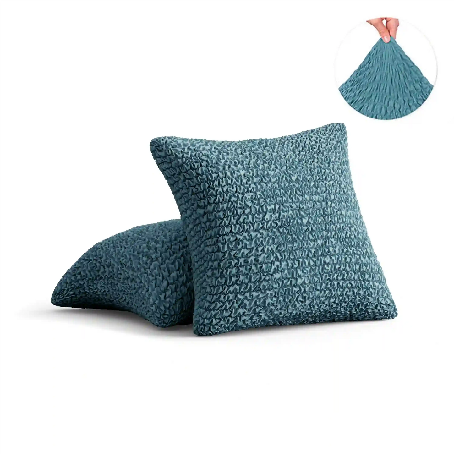 Housses de coussin - Bleu Tiffany, Microfibre