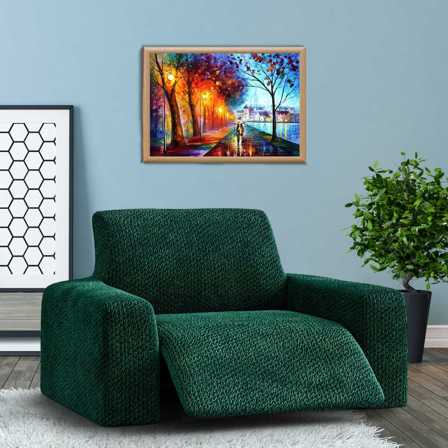 Housse pour fauteuil inclinable - vert, velours