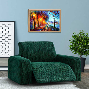 Recliner Chair Cover - Green, Velvet