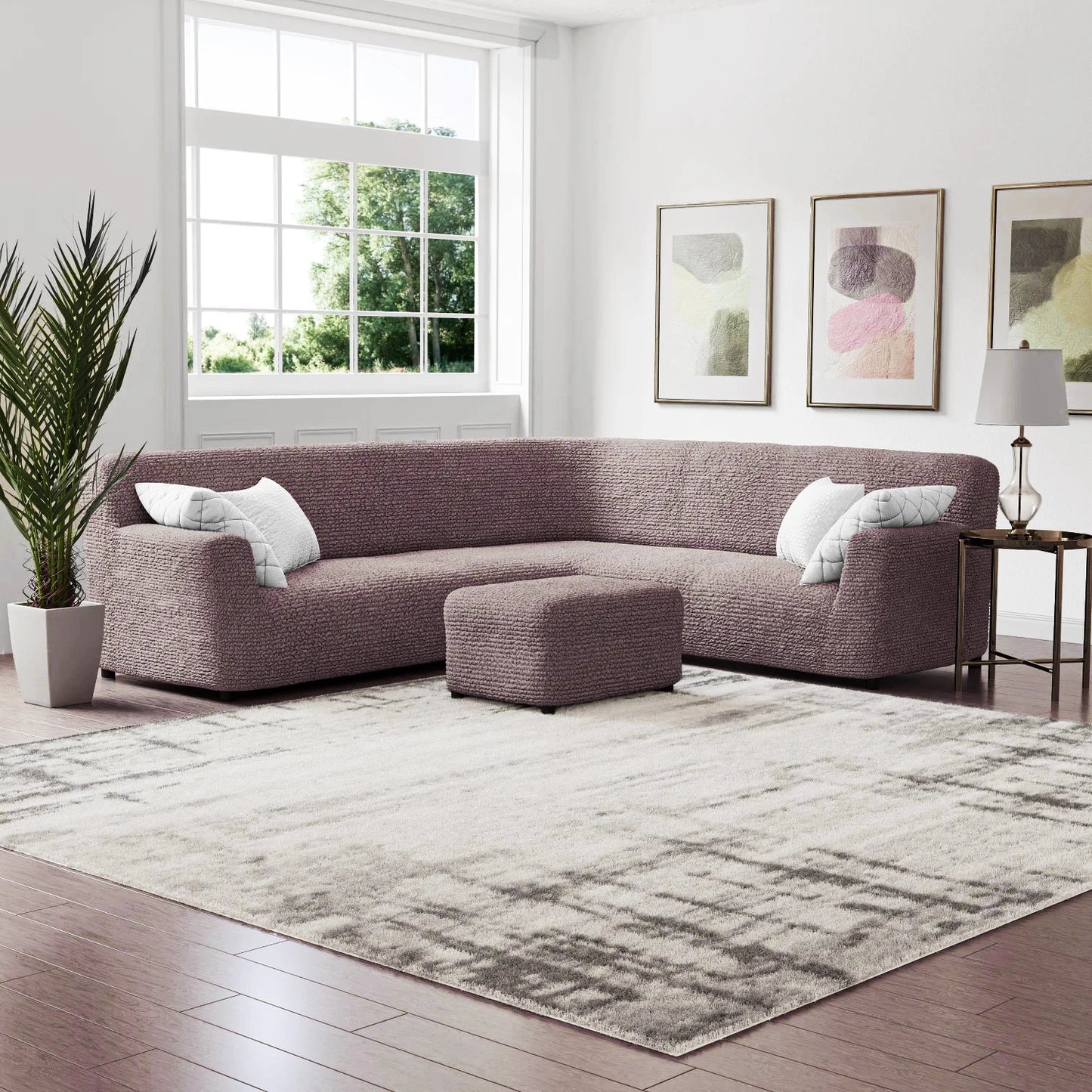 Corner Sofa Cover - Choco, Microfibra