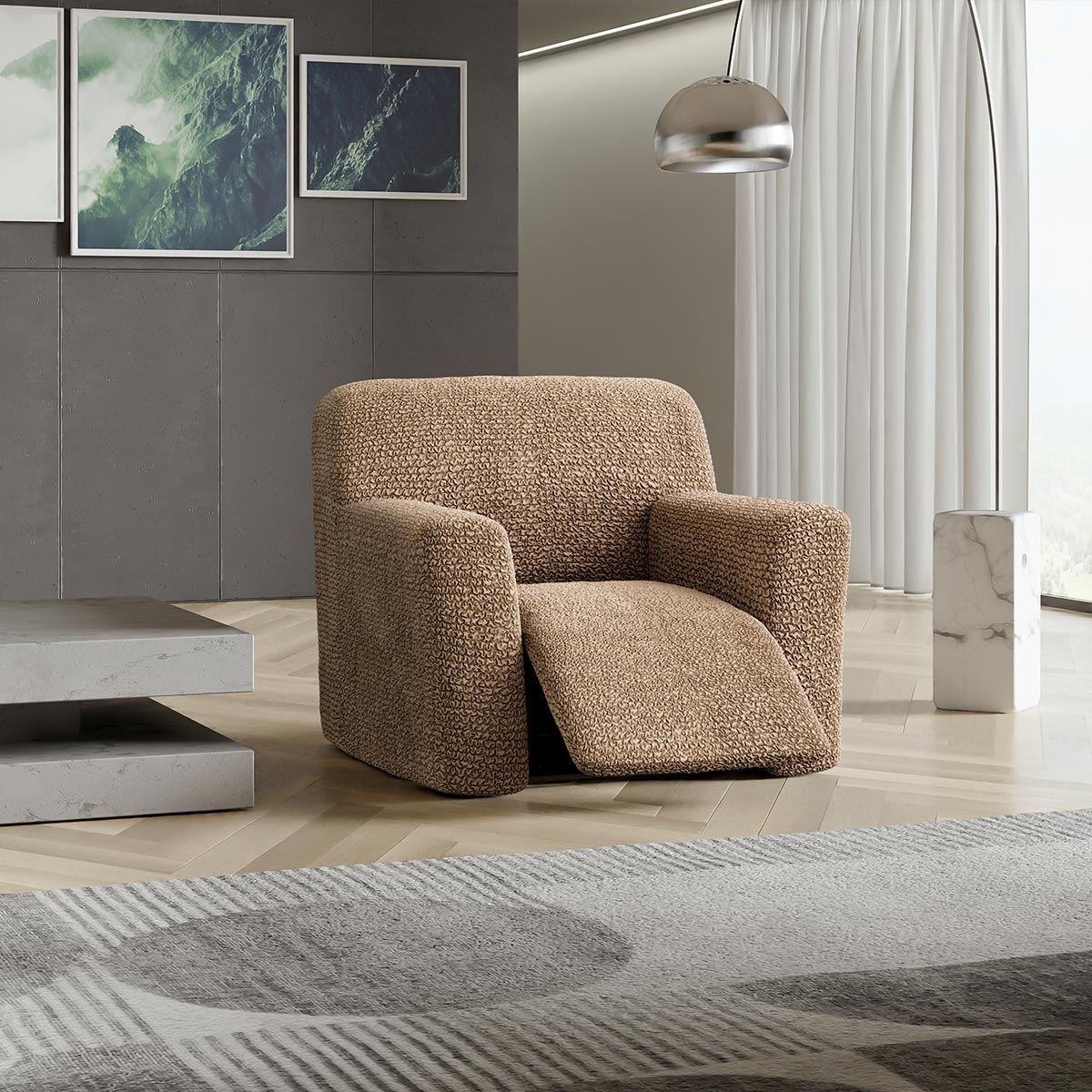 Housse pour fauteuil inclinable - Latte, microfibre