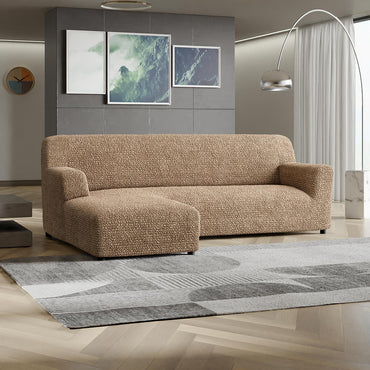 L-Shaped Sofa Cover (Left Chaise) - Latte, Microfibra Collection