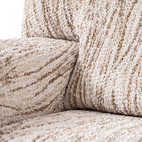 Housse de canapé en L (méridienne gauche) - Universo Beige, Collection Imprimé Microfibre