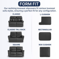 2 Seater Recliner Sofa Cover - Beige, Microfibra