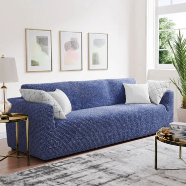 3 Seater Sofa Cover - Blue, Microfibra