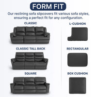 3 Seater Recliner Sofa Cover - Beige, Velvet