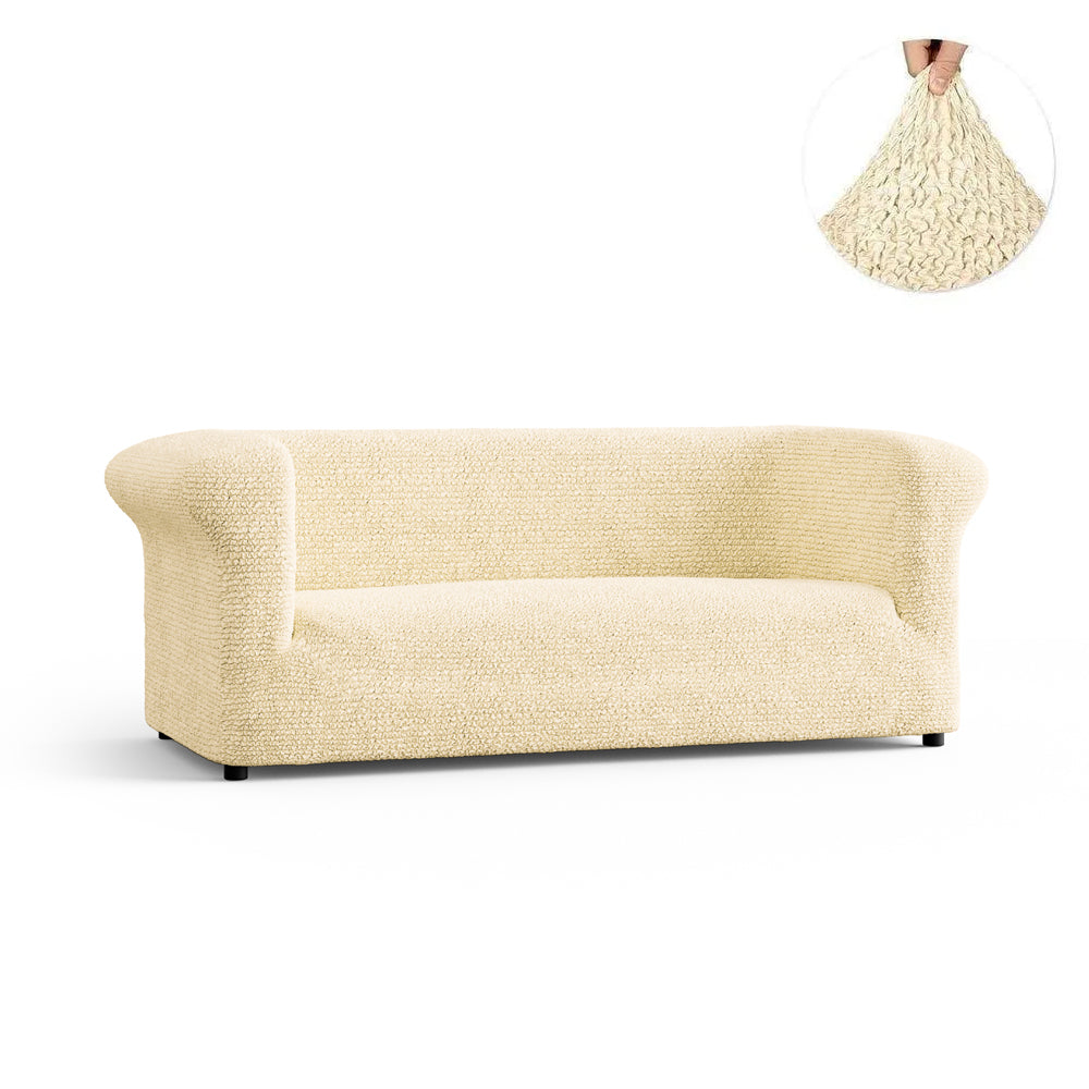 3 Seater Chesterfield Sofa Cover - Beige, Microfibra Collection