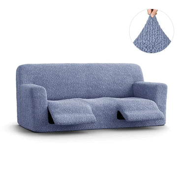 Housse de canapé inclinable 3 places - Bleu, Microfibre